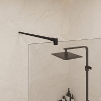 Душевая перегородка STWORKI Берген 90 MV-BE-90-BL профиль Черный матовый стекло прозрачное — фото 5, Душевые перегородки