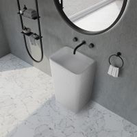 Раковина Abber Stein 50 AS2505-H Белая матовая — фото 3, Раковины напольные