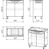 Тумба под раковину Stella Polar Абигель 80 SP-00001080 Серая Цемент — фото 3, Мебель для ванной