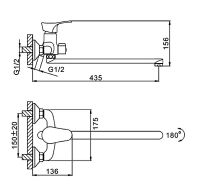 Товар: Смеситель для ванны Frap H14 F2214-B универсальный Хром - фото 3 Смеситель для ванны Frap H14 F2214-B универсальный Хром — фото 3, Смесители