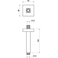 Кронштейн для верхнего душа Aquatek AQ2172MB Черный матовый — фото 2, Душевое оборудование. Душевая программа