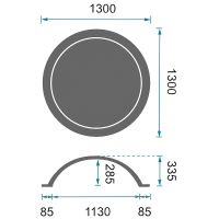 Товар: Купол Перфект B2001 1300x335x1300 мм - фото 3 Купол Перфект B2001 1300x335x1300 мм — фото 3, Розетки потолочные