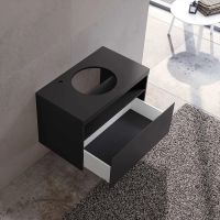 Тумба под раковину Keuco Stageline 80 32864970100 подвесная с подсветкой Вулканит — фото 6, Тумбы под раковину