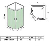 Товар: Душевой уголок WeltWasser WW500 С 80х80 10000012445 профиль Хром стекло прозрачное - фото 4 Душевой уголок WeltWasser WW500 С 80х80 10000012445 профиль Хром стекло прозрачное — фото 4, Душевые уголки