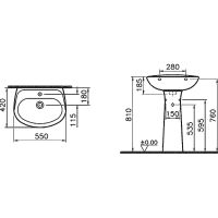 Товар: Раковина Vitra Normus 55 9600B003-7650 Белая - фото 5 Раковина Vitra Normus 55 9600B003-7650 Белая — фото 5, Раковины подвесные