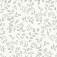 Обои Grandeco Icon IC 3006 Винил на флизелине (0,53*10,05) Белый/Серый, Листья/Цветы — фото 1, Обои для стен