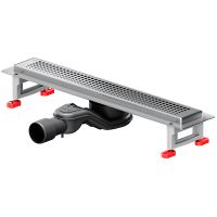 Душевой лоток AM.PM MasterFlow 50 W01SC-P11-050-01SB с решеткой Хром матовый Cut Gradient — фото 1, Душевые лотки