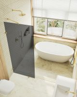 Товар: Душевая перегородка Maybah Glass MGD-276-3 990x1950 коннектор стена-стекло Золото стекло графитовое - фото 5 Душевая перегородка Maybah Glass MGD-276-3 990x1950 коннектор стена-стекло Золото стекло графитовое — фото 5, Душевые перегородки