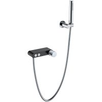 Смеситель для ванны Boheme Stick 123-BCR.2 Черный матовый Хром — фото 1, Смесители