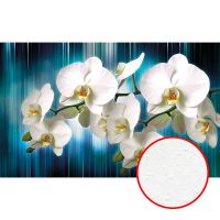 Фреска Ortograf 3D 6714 Фактура бархат FX Флизелин (4,4*2,7) Синий/Белый, Цветы/Абстракция — фото 1, Фрески