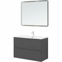 Тумба под раковину Aquanet Арт 90 329613 подвесная Ясень графит — фото 6, Тумбы под раковину