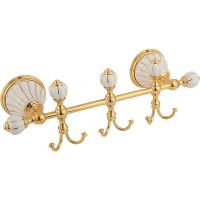 Вешалка для полотенец Migliore Olivia 17525 Золото Белая — фото 1, Крючки для полотенец