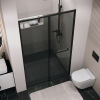 Душевая дверь Grossman Style 130 100.K33.05.130.21.10 профиль Черный матовый стекло тонированное — фото 6, Душевые двери в нишу