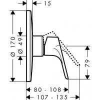 Смеситель для душа Hansgrohe Focus 31964000 Хром — фото 2, Смеситель для душа