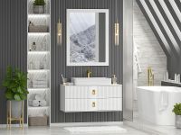 Тумба с раковиной Brevita Sevilla 105 УТ000022660 подвесная Белая глянцевая — фото 5, Мебель для ванной