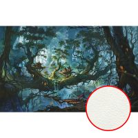 Фреска детская Ortograf Сказочная страна 5316 Фактура флок FLK Флизелин (3,2*2) Зеленый, Домики/Деревья — фото 1, Фрески