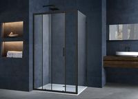 Душевая стенка Vincea Alpha 90 VSG-3AL900CLB профиль Черный стекло прозрачное — фото 2, Боковые стенки