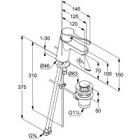 Смеситель для раковины Kludi Pure Easy 372840565 Хром — фото 2, Смесители