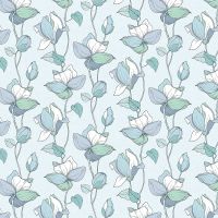 Обои Marburg Flora 47473 Винил на флизелине (0,53*10,05) Зеленый/Голубой, Цветы/Листья — фото 1, Обои для стен