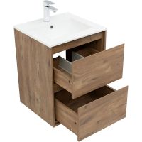 Тумба под раковину Aquanet Милан 50 336376 подвесная Дуб рустикальный — фото 3, Тумбы под раковину