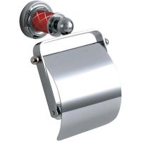 Держатель туалетной бумаги Boheme Murano 10901-R-CR с крышкой Хром Рубиновый — фото 1, Держатели туалетной бумаги
