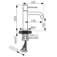 Смеситель для раковины Kaiser Vita 43211-3 Шлифованное золото — фото 4, Смесители