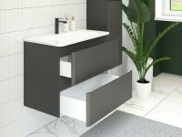 Тумба под раковину Aquanet Эмбер 105 330470 подвесная Черная матовая — фото 6, Мебель для ванной