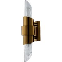 Настенный светильник Crystal Lux Justo AP2 Brass Прозрачный Латунь — фото 1, Светильники