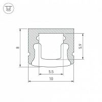 Товар: Профиль алюминиевый Arlight 018827 накладной для контурной подсветки Серебристый - фото 3 Профиль алюминиевый Arlight 018827 накладной для контурной подсветки Серебристый — фото 3, Профили для светодиодных лент