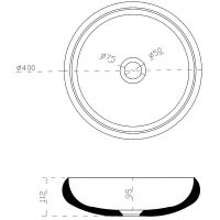 Раковина-чаша Abber Stein 40 AS2613 Белая матовая — фото 4, Раковины накладные
