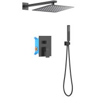 Душевая система Aquatek Либра AQ1672MB Черная матовая — фото 1, Встраиваемые душевые комплекты