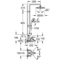 Душевая система Grohe Tempesta Cosmopolitan System 26674000 Хром — фото 10, Душевое оборудование. Душевая программа