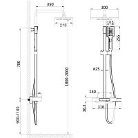 Душевая система Black&White Universe UK5010C 5010CUK Хром — фото 6, Душевое оборудование. Душевая программа