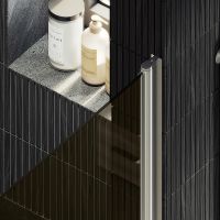 Душевая дверь Maybah Glass MGD-804-5 800x1980 на монопетле Хром матовый стекло бронзовое — фото 5, Душевые двери в нишу