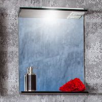 Зеркало Бриклаер Лофт 45 4627125413322 с подсветкой Метрополитен грей с клавишным выключателем — фото 1, Зеркала в ванную комнату