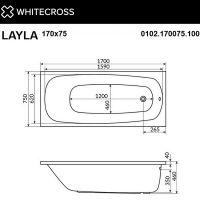Акриловая ванна Whitecross Layla 170x75 0102.170075.100.SMARTNANO.CR с гидромассажем — фото 8, Ванны
