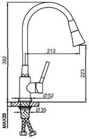 Смеситель для кухни Frap F4044 Хром Черный — фото 10, Смесители для кухни