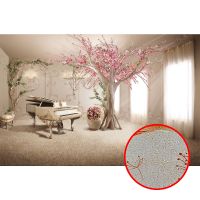 Фреска Ortograf 3D 33032 Фактура бархат золото FX-G Флизелин (4,1*2,7) Бежевый/Розовый, Интерьер/Цветы/Деревья — фото 1, Фрески