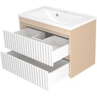 Товар: Тумба с раковиной Brevita Balaton 80 УТ000023724 подвесная Белая матовая Бежевая матовая - фото 3 Тумба с раковиной Brevita Balaton 80 УТ000023724 подвесная Белая матовая Бежевая матовая — фото 3, Мебель для ванной