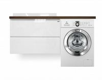 Тумба с раковиной Эстет Malibu Luxe 155 L ФР-00007116 подвесная Белая Темное дерево — фото 2, Тумбы с раковиной