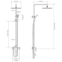 Душевая система Royce Uno RCS-110705CR Хром — фото 2, Душевое оборудование. Душевая программа