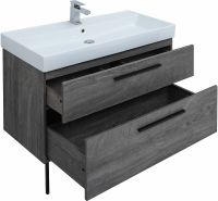 Тумба под раковину Aquanet Nova 100 249923 подвесная Дуб рошелье — фото 11, Тумбы под раковину