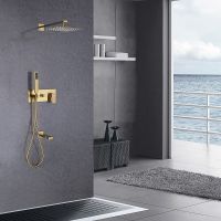 Душевая система Abber Daheim AF8217G Золото матовое — фото 2, Встраиваемые душевые комплекты