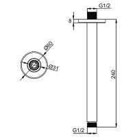 Кронштейн для верхнего душа Whitecross Y gold Y1321GL Золото — фото 2, Душевое оборудование. Душевая программа