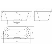 Ванна из искусственного камня Aqua de Marco Valencia 170х83 1175WVAL без гидромассажа — фото 4, Ванны из искусственного камня
