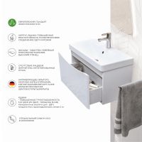 Тумба под раковину Vigo Glem 70 tp.GLE.9595.70.1Y подвесная Белая — фото 7, Тумбы под раковину