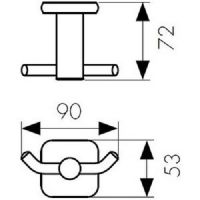 Двойной крючок Kaiser KH-1702 Хром — фото 2, Крючки для полотенец