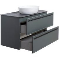 Тумба под раковину La Fenice Elba 100 FNC-01-ELB-G-100-2 подвесная Серая матовая — фото 4, Мебель для ванной