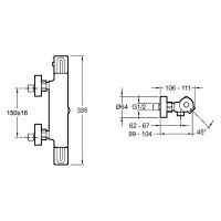 Товар: Смеситель для ванны Jacob Delafon Metro E21768-BL с термостатом Черный матовый - фото 4 Смеситель для ванны Jacob Delafon Metro E21768-BL с термостатом Черный матовый — фото 4, Смесители