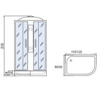 Душевая кабина Мономах 120x80x24 МЗ R 10000005826 без гидромассажа — фото 5, Душевые кабины